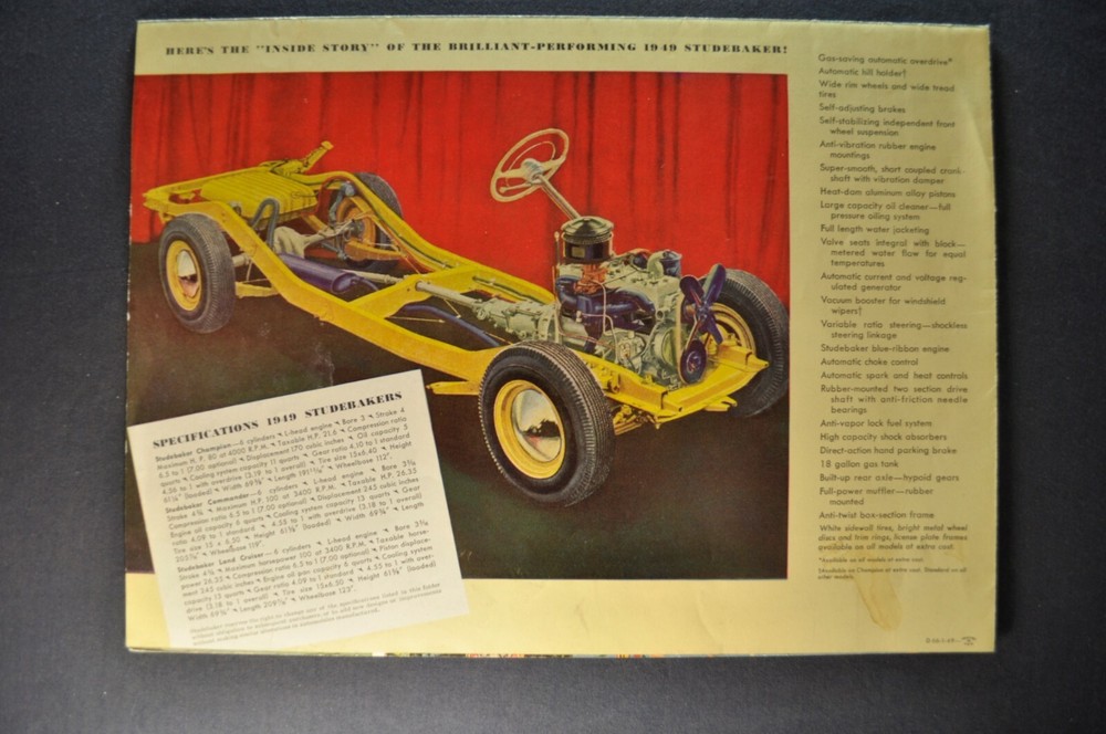 1949 Studebaker Brochure Commander Champion Land Cruiser Nice Original 49