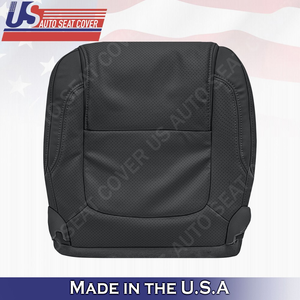 Front DRIVER Bottom Leather Perf. Seat Cover Black 2011 to 2015 Ford Explorer
