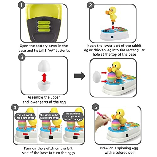 Easter Egg Decorating Kit, Chick Easter Eggs Decorating Kit Spinner Coloring