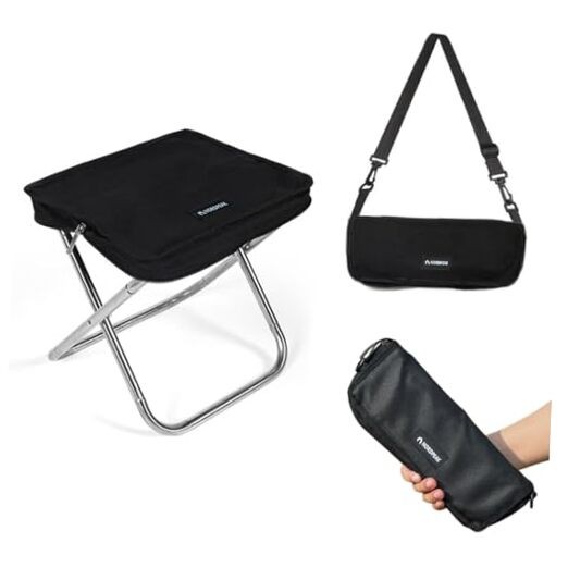 Lightweight Camping Stool 1.5lbs & Compact 12" - 350lbs Capacity! 3-Second