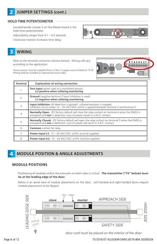 LCN 8310-804 Door Mounted Safety Sensor