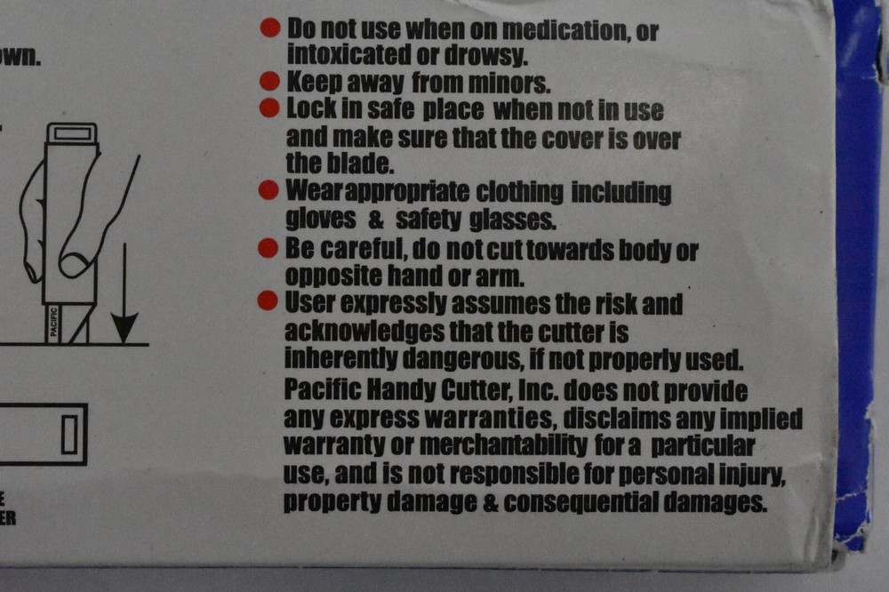 Pacific Handy Cutter HC100 Box Cutter Fixed Blade Duty Cutting Replaceable Blade