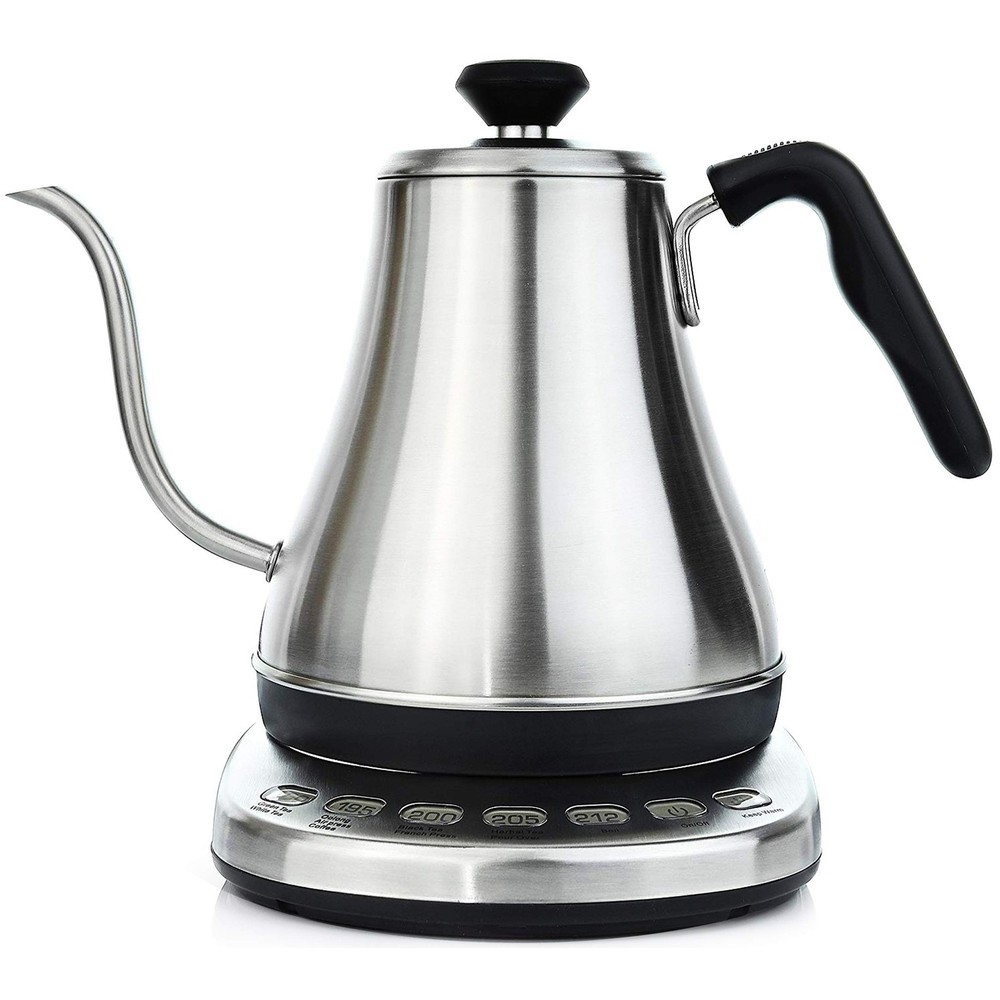 Willow & Everett Gooseneck Electric Kettle w/ Temperature Control, 1L - Silver