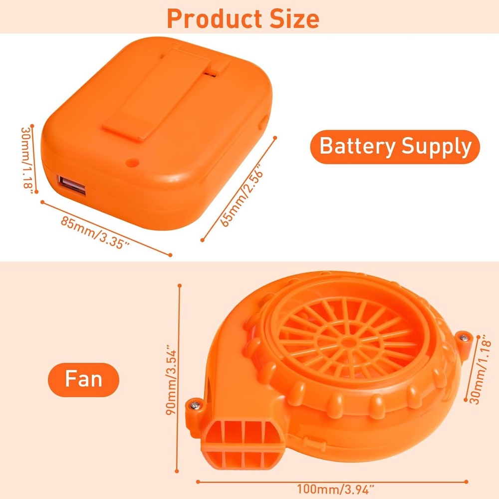 Inflatable Costume Fan Replacement, Mini Blower Dinosaur Medium, Orange