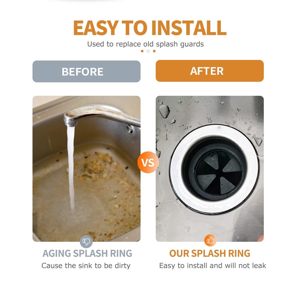 Garbage Disposal Splash Guard, 2-Pack Upgraded EPDM Rubber for InSinkErator E...