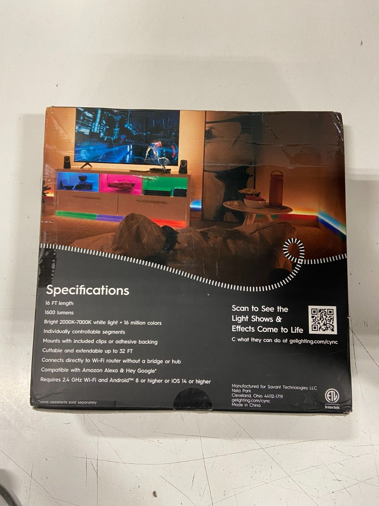 GE Cync Full Color Dynamic Effects Smart Light Strip 16ft