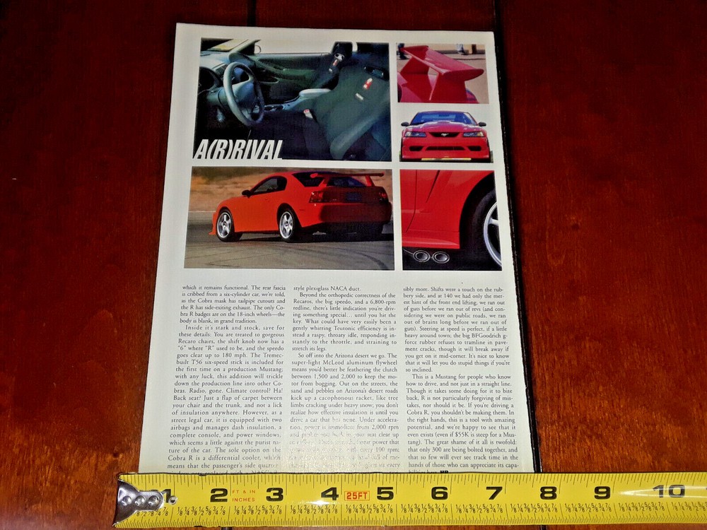 2000 FORD MUSTANG COBRA R ORIGINAL ARTICLE