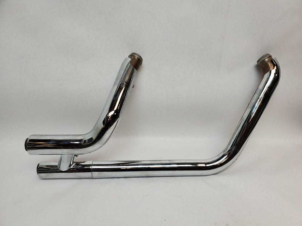 OEM 2018 UP HARLEY DAVIDSON FXBB HEADER PIPE WITH CHROME HEAT SHIELDS