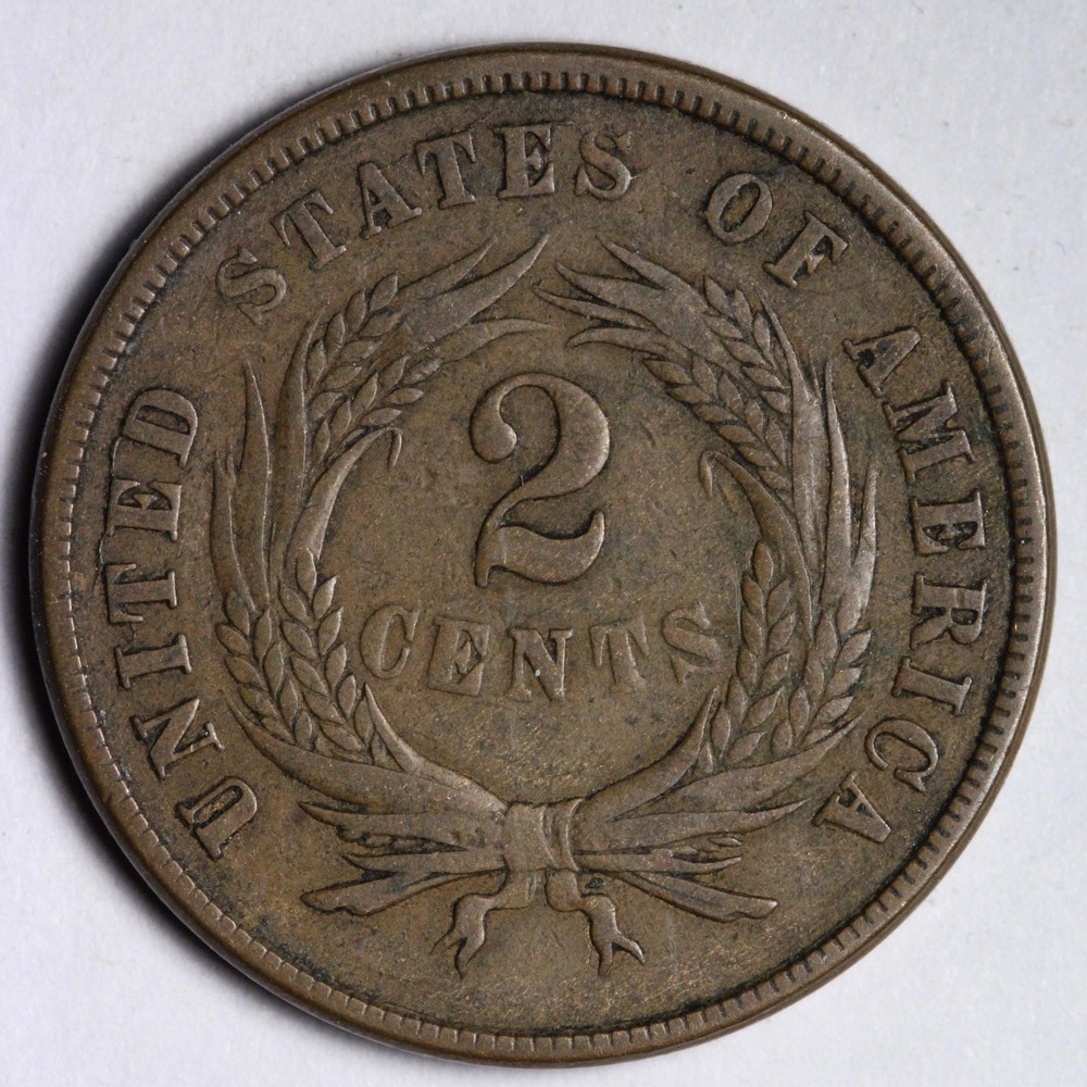 1865 Two Cent Piece VF NICE TYPE E208 KJCN
