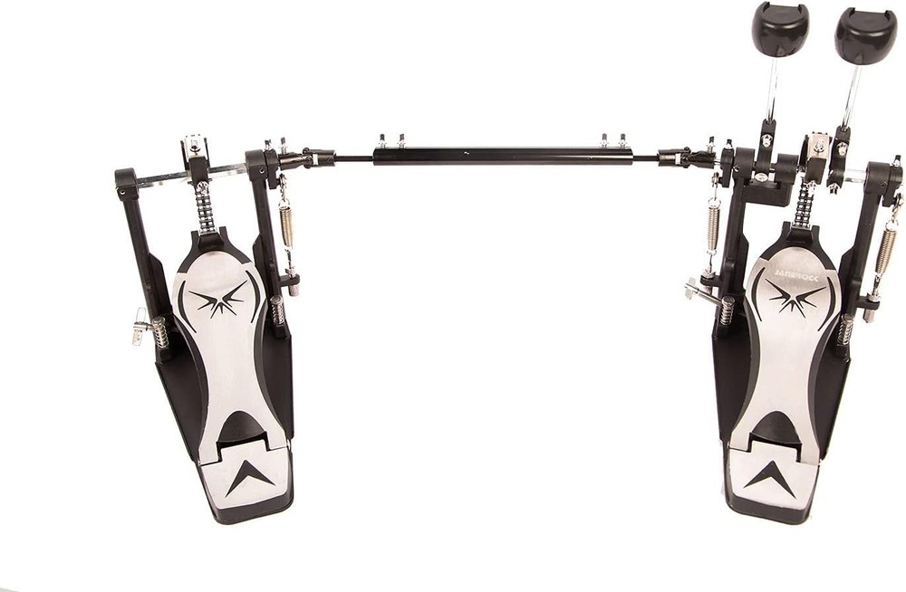 Versatile Double Drum Pedal with Adjustable Hammer and Secure Grip Stability