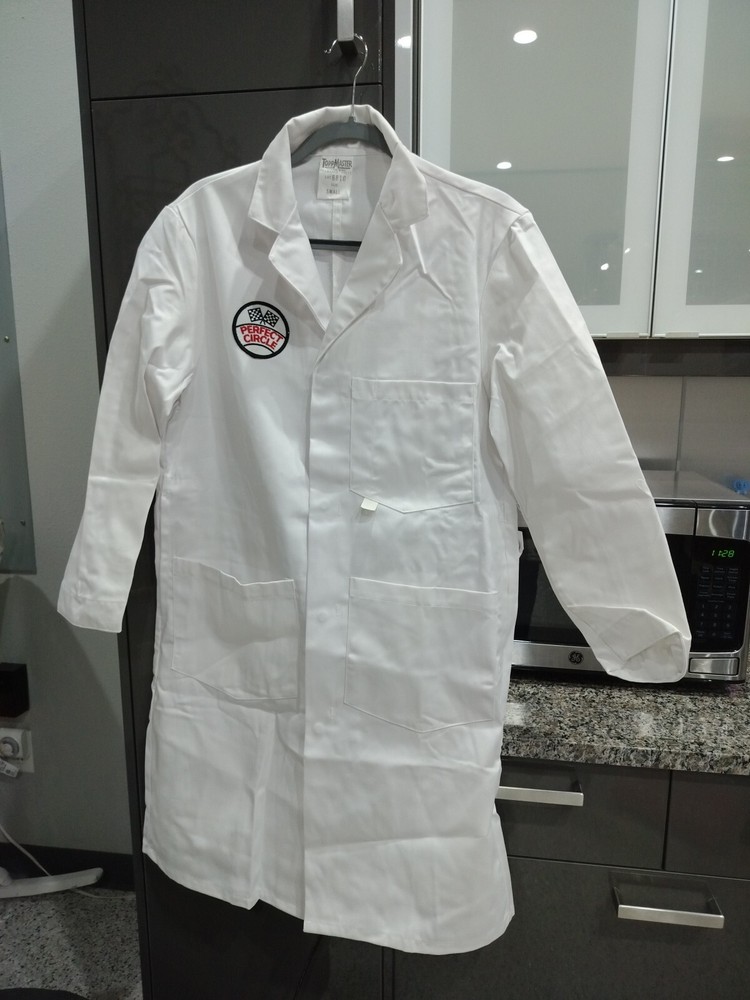 VINTAGE PERFECT CIRCLE LAB COAT NOS SIZE S