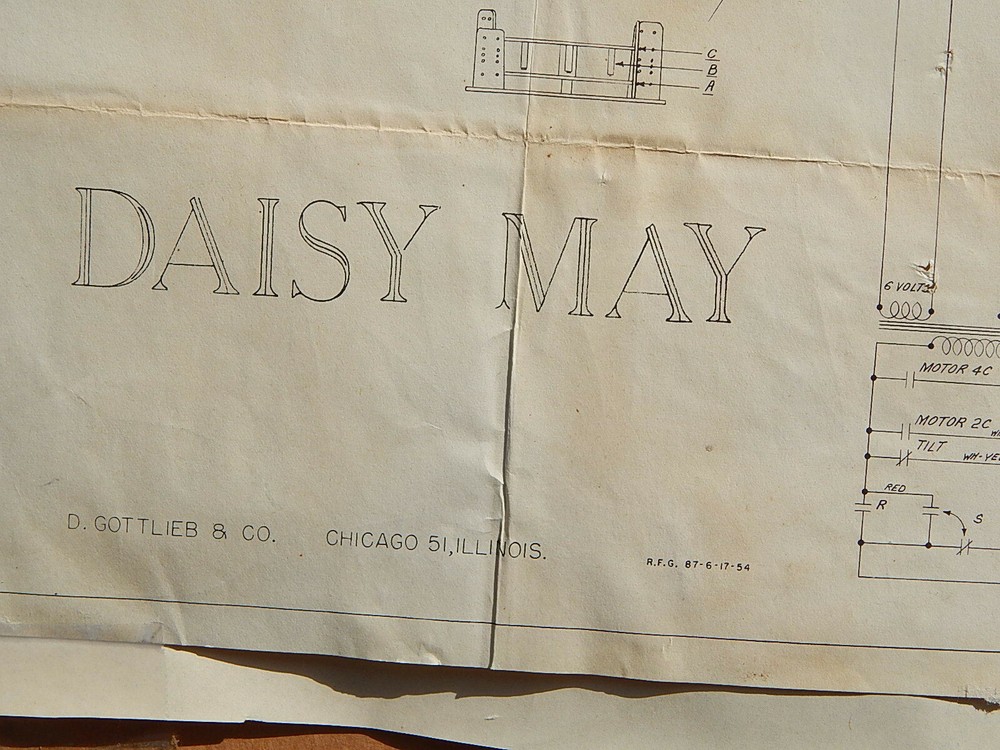 1954 Gottlieb DAISY MAY Service Schematic