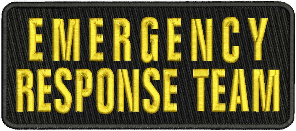 emergency response teamembroidery patches 4x11hook on back  gold