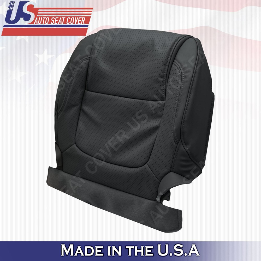 Front DRIVER Bottom Leather Perf. Seat Cover Black 2011 to 2015 Ford Explorer