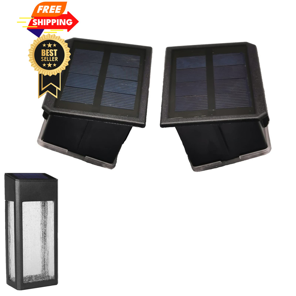 GOODFOEVER 2 Pack Solar Lights for 2 Wall Light Insert, Black