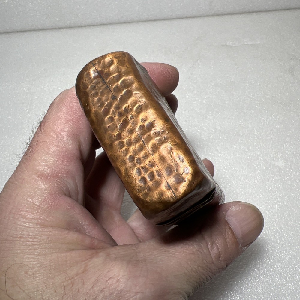 ANTIQUE AESTHETIC GORHAM HAMMERED COPPER CIGARETTE CASE BOX HINGED LID