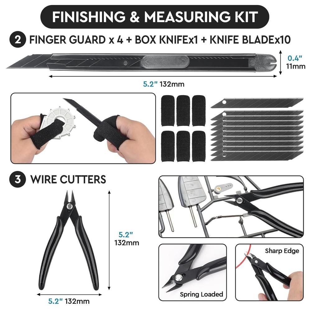 50-Piece 3D Printer Tools Kit - Deburring & Finishing Essentials for Precision