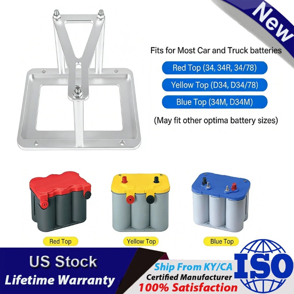 Billet Car Battery Tray,Hold Down Trunk Relocation Box Racing Mount Aluminum