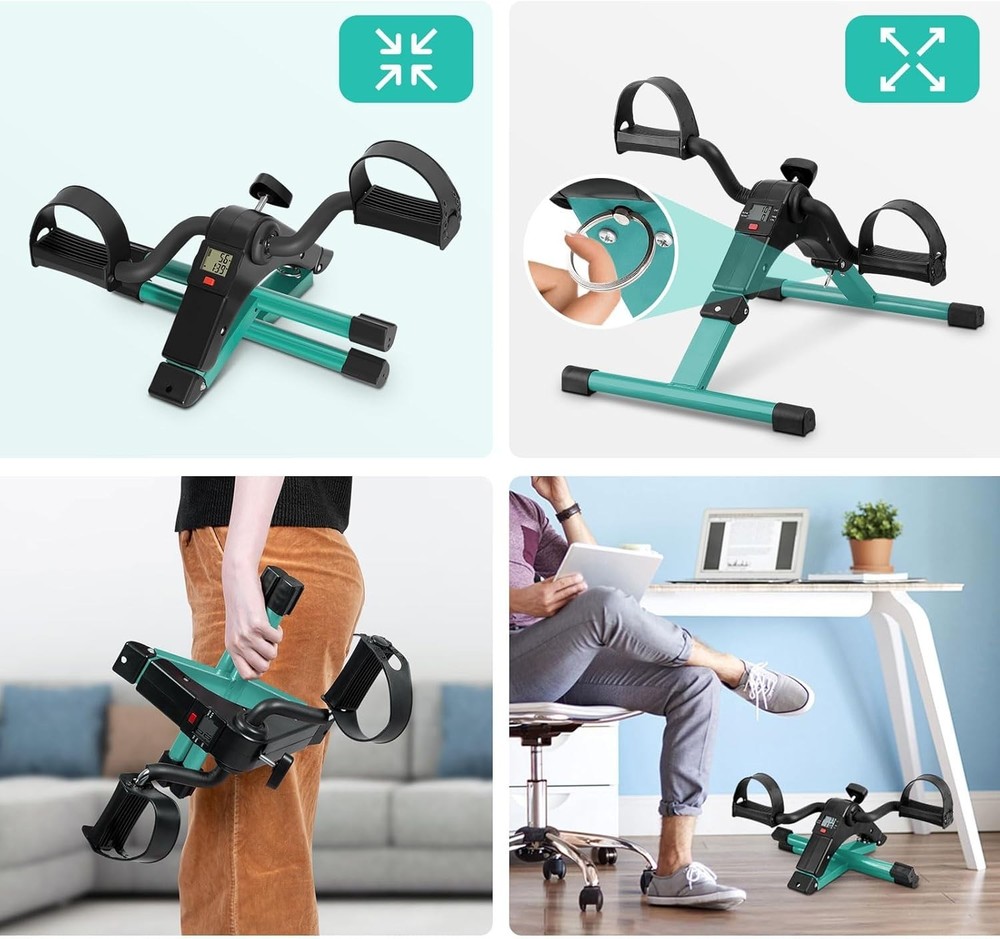 Folding Pedal Exerciser, Under Desk Pedal Exerciser, Arm and Leg Exercise