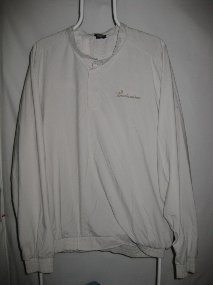 Budweiser Nike Golf Mens Long Sleeve Polyester Beige Pullover Jacket Size XL