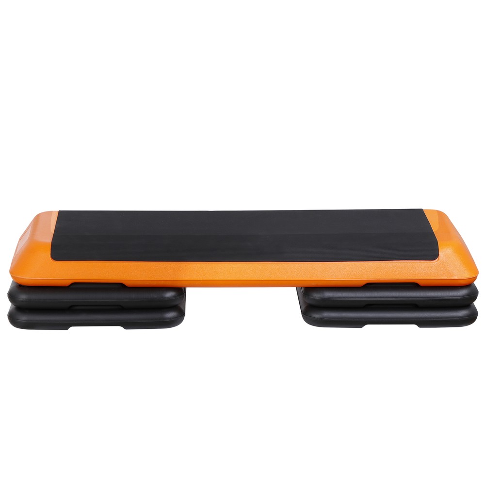 43" Training Exercise Aerobic Stepper Step Platform Workout w/Risers Yellow