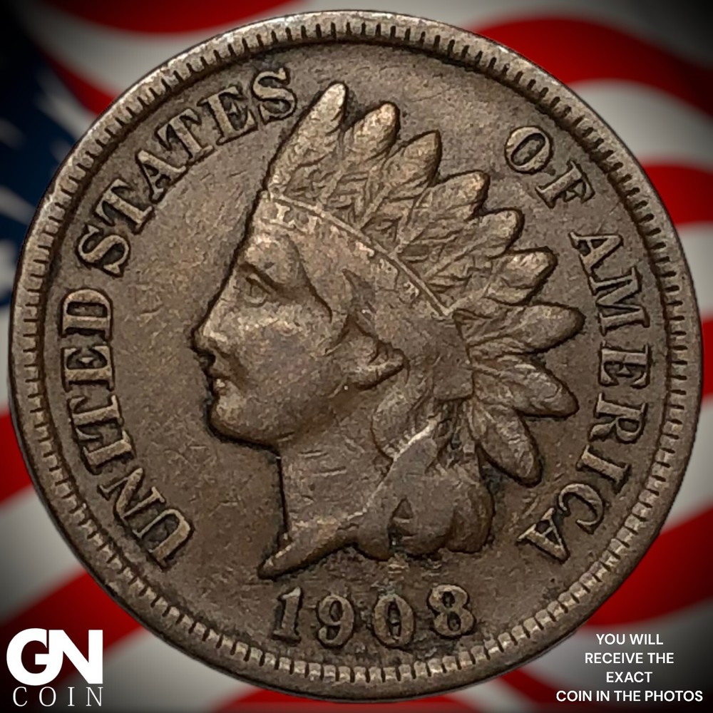 1908 S Indian Head Cent Penny  M4820