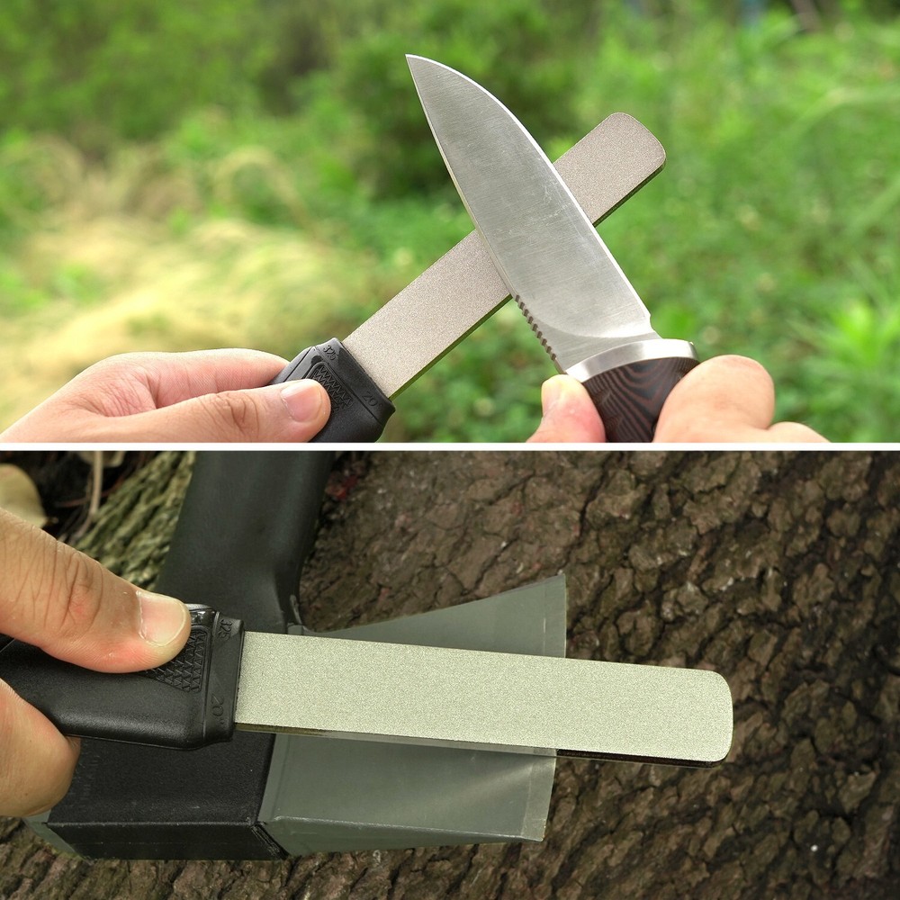 Dual-Grit Diamond Sharpening Stone File Tool Sharpener for Knife Axe Hatchet