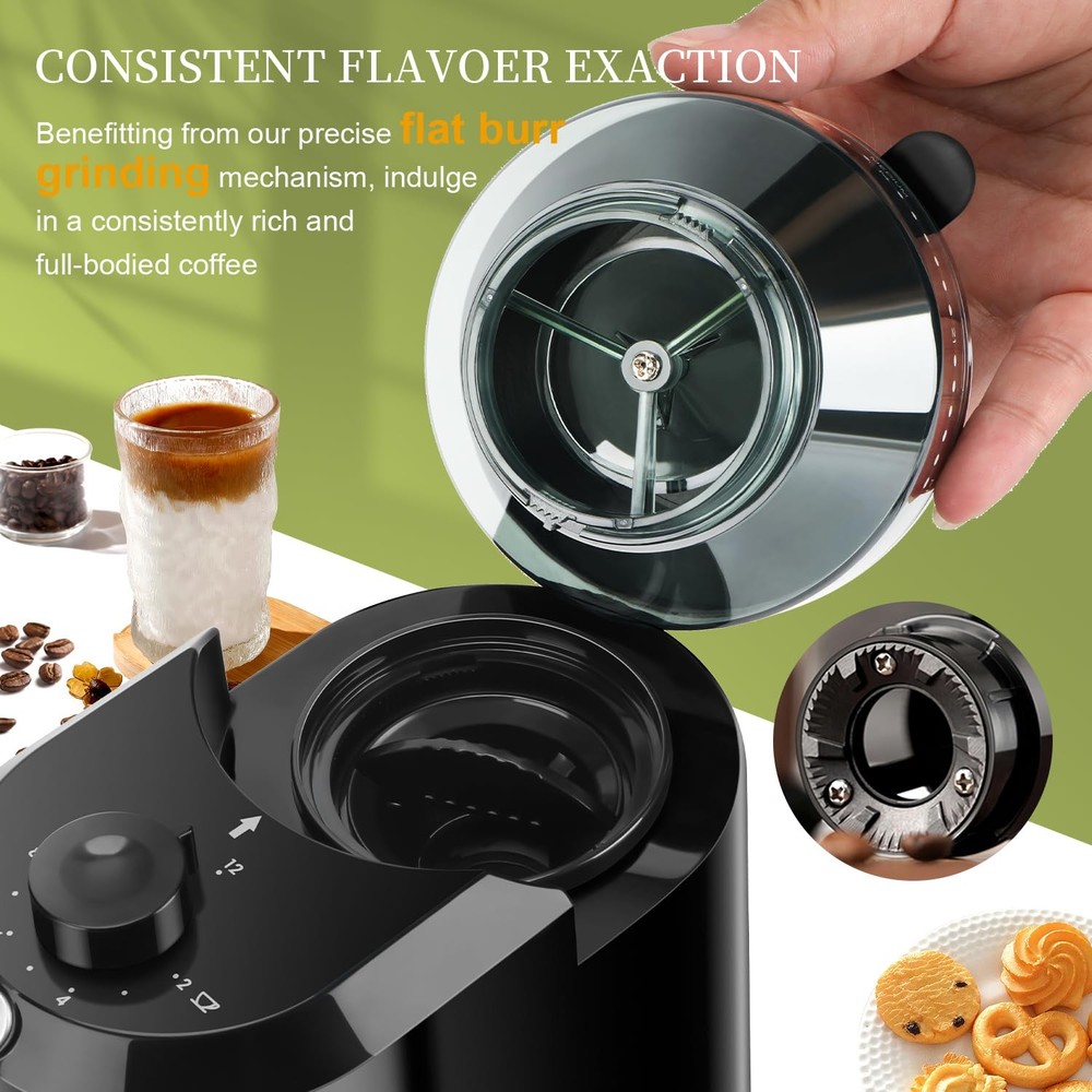Electric Burr Coffee Grinder - Adjustable with 28 Precise Grind Settings