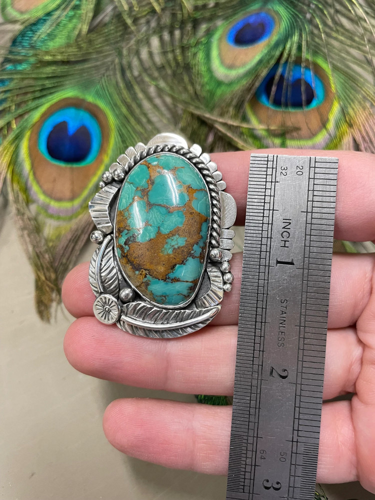 Turquoise ring size 8 1/4 sterling silver