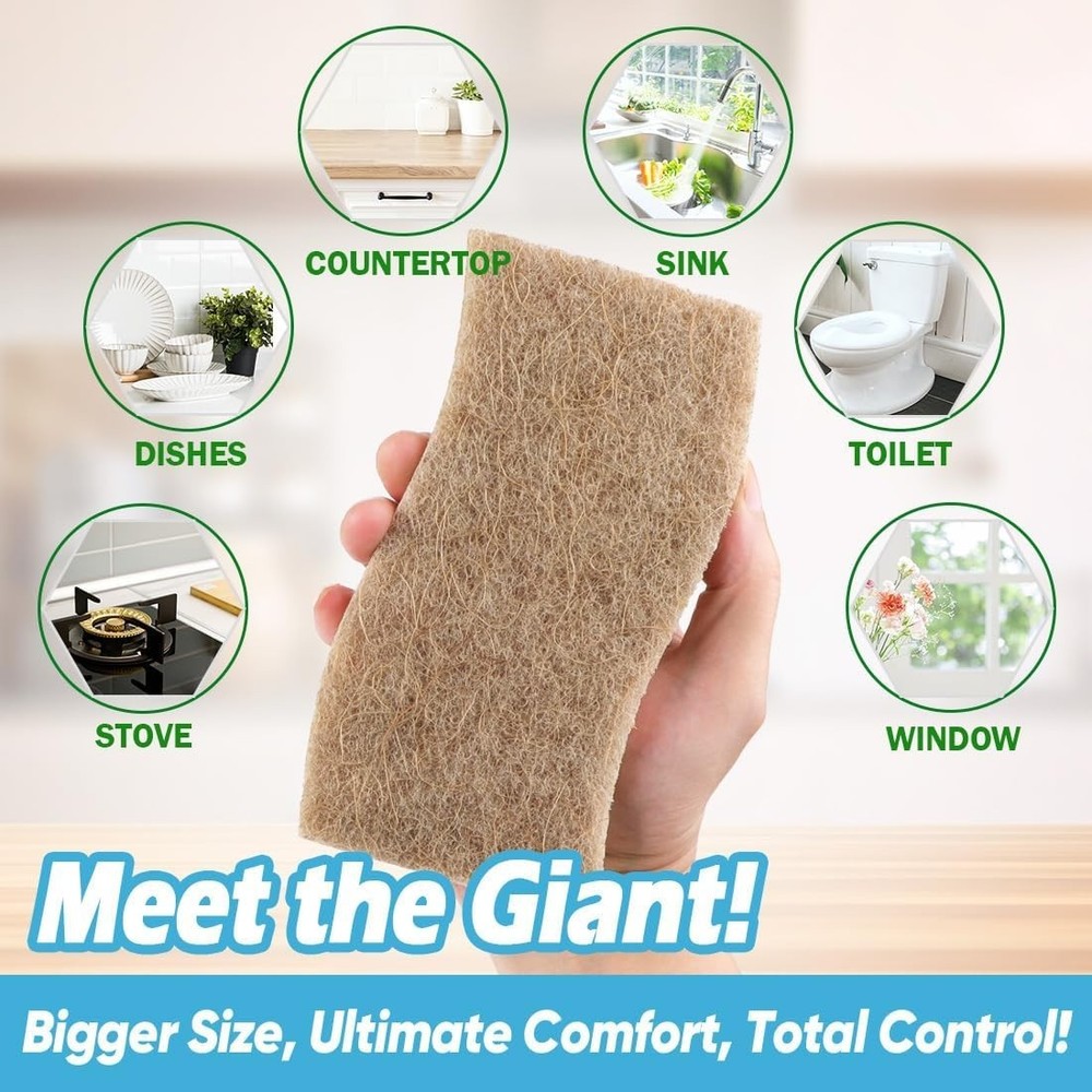 Extra Large Cellulose Sponges 6 Pack - Non-Scratch, Multi-Purpose Cleaning Power
