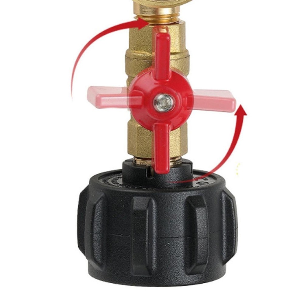 Propane Refill Adapter Quick Refill with Three Colors Gauge