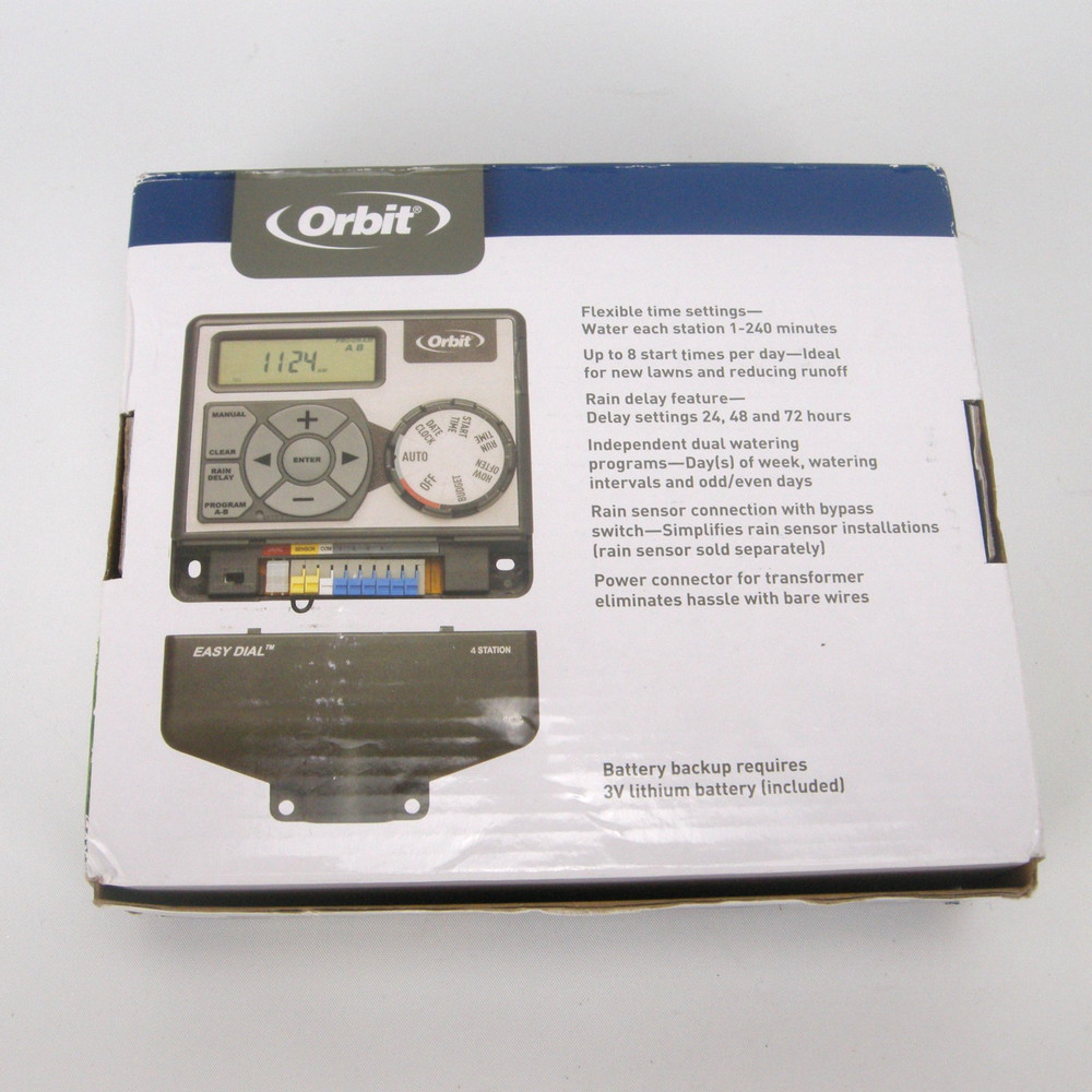 Orbit Easy Dial 4-Station Sprinkler Timer Model 28964 NOB