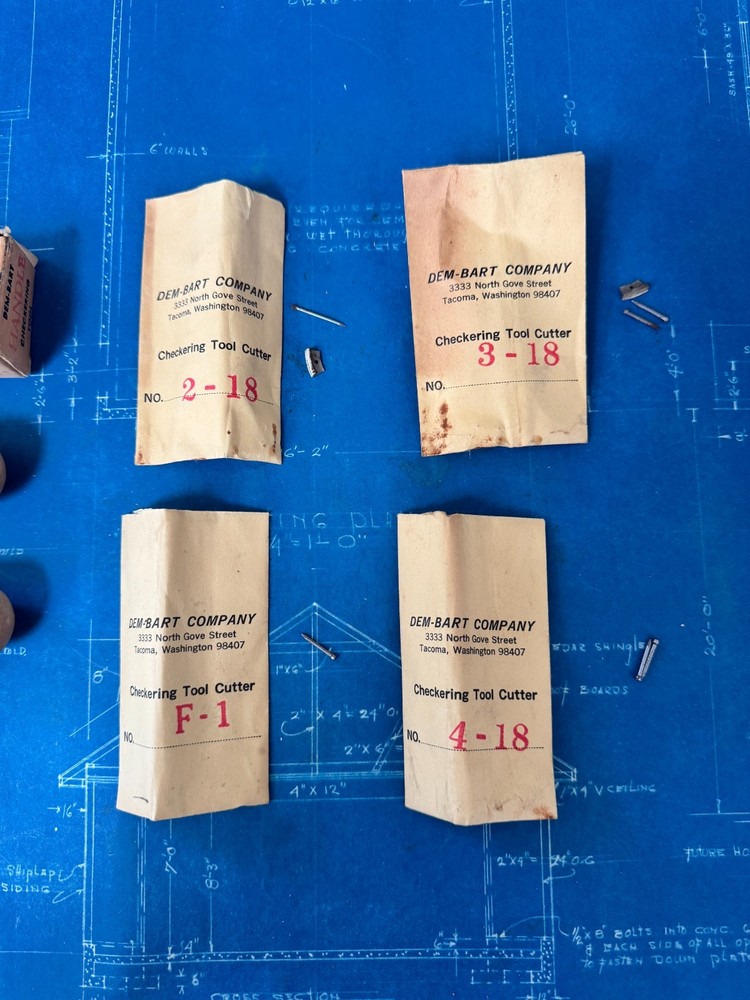 2 VINTAGE DEM-BART CO CHECKERING TOOL ORIGINAL BOX GUN EXTRA