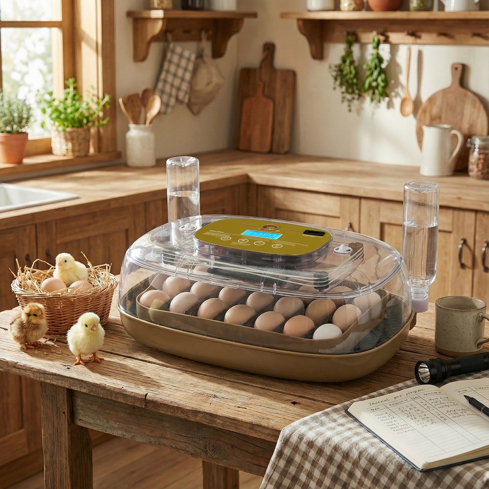 Fully Automatic 24 Egg Incubator Temperature Control Digital Chicken Egg Hatcher