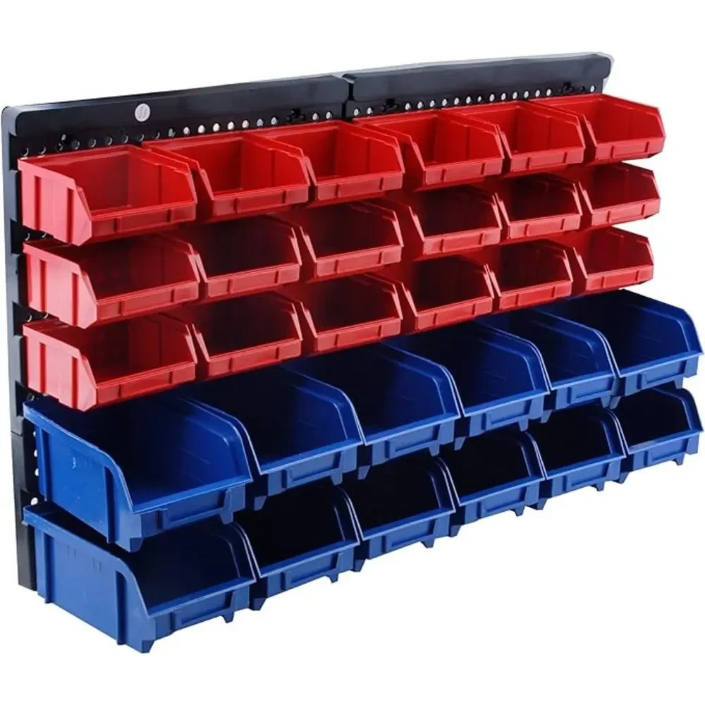 30 Bin Wall Mount Storage Rack for Garage Shed Warehouse Hardware Tools Nails