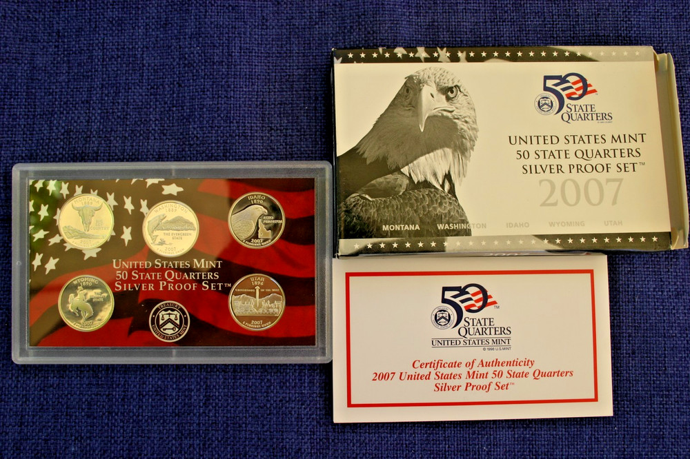 2007 S STATE SILVER QUARTERS Washington Quarter Dollar US Mint Silver Proof