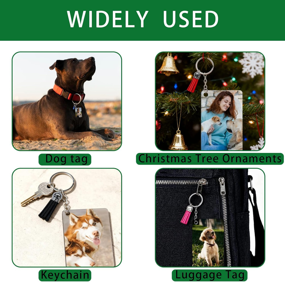 120pcs Sublimation Keychain Blanks Double Side Rectangle Round Keychains With...