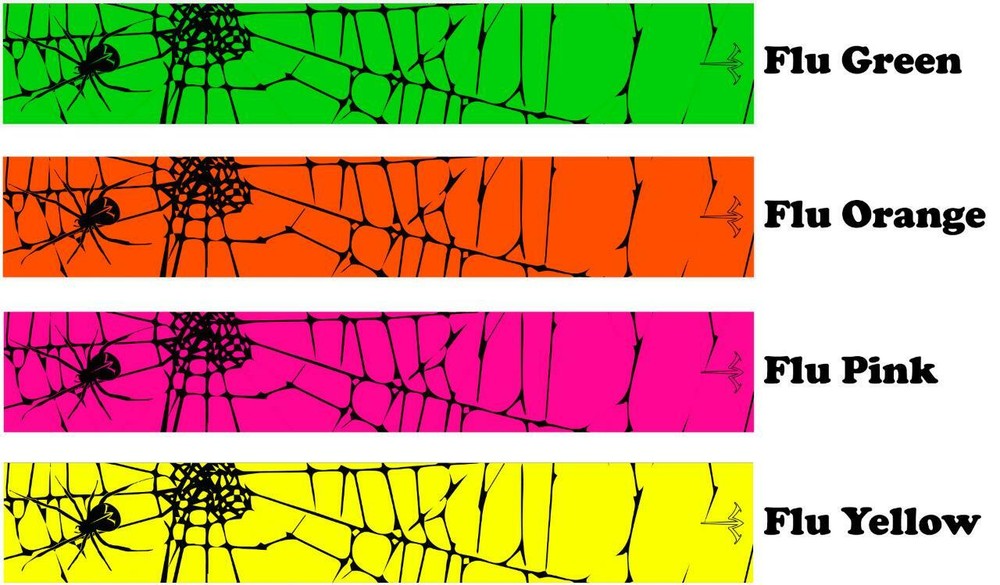 White Water Archery Fluorescent Neon Black Widow Spider Web Arrow Wraps 15 Pc