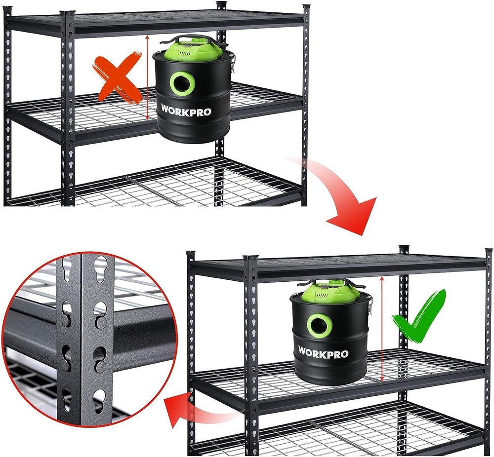 WORKPRO Metal Storage Shelving Unit Multi-Size Heavy DutyAdjustable Storage Rack