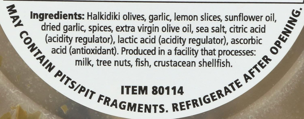 Pitted Marinated Lemon Garlic Olives, 8.1 OZ