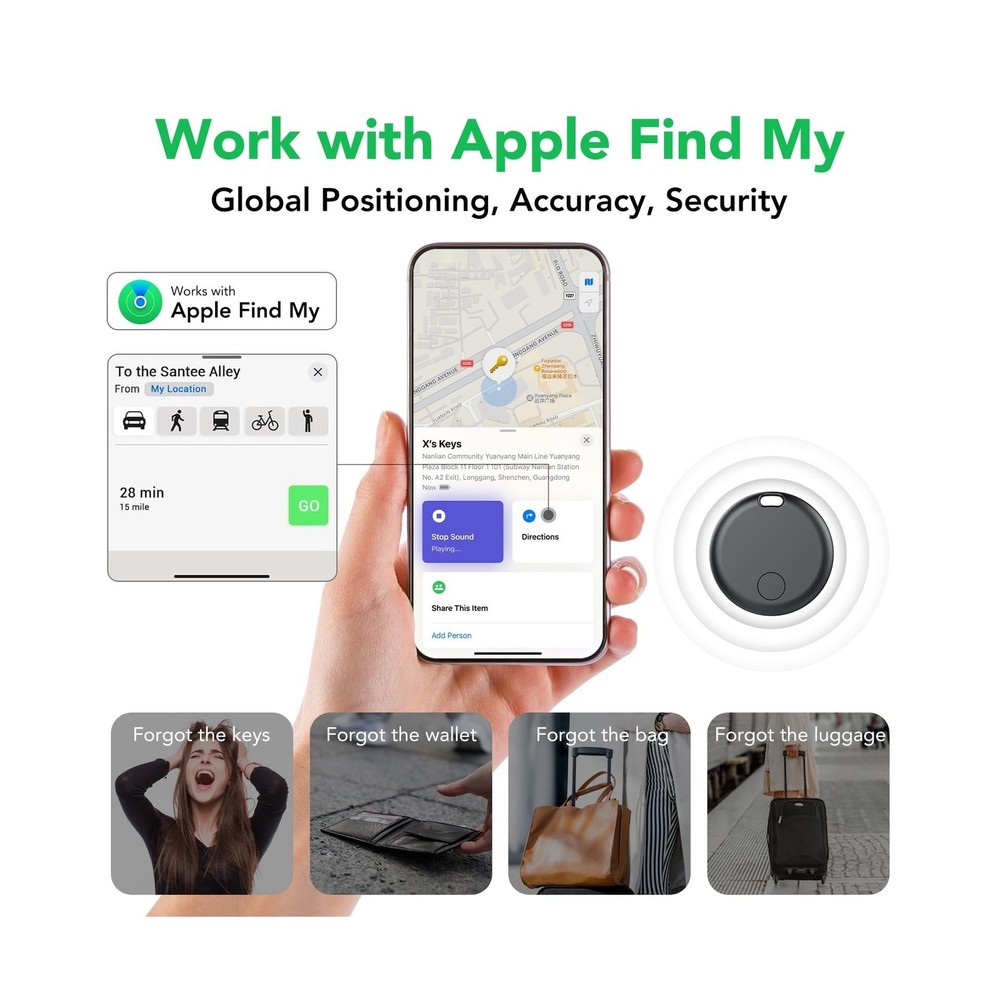 aowoka Air Tracker Tags-4 Pack: Smart Bluetooth Tracker, Item Finde... Fast Ship