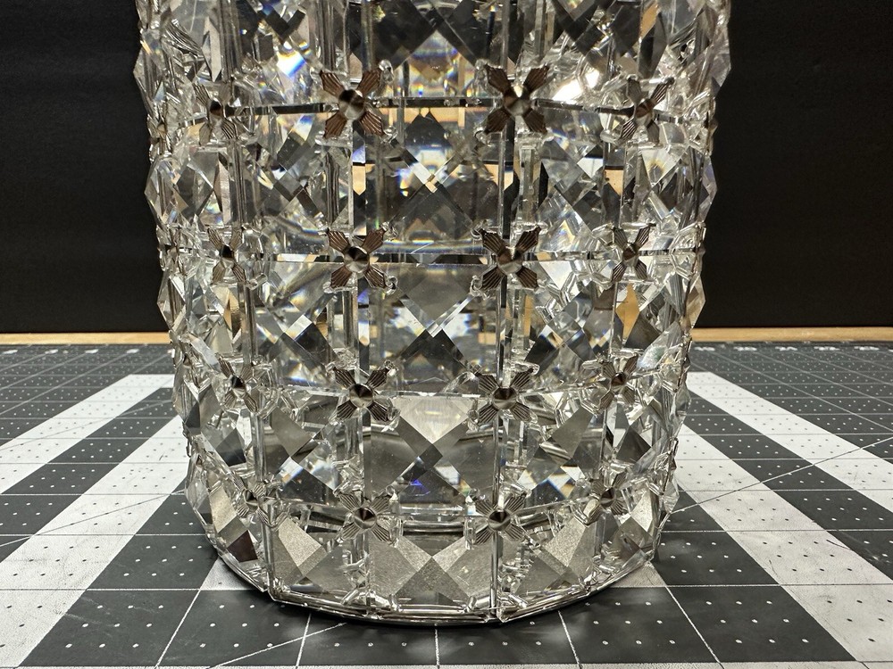 Decorative Multifaceted Gem Sparkly Vase For Candle Brushes Container