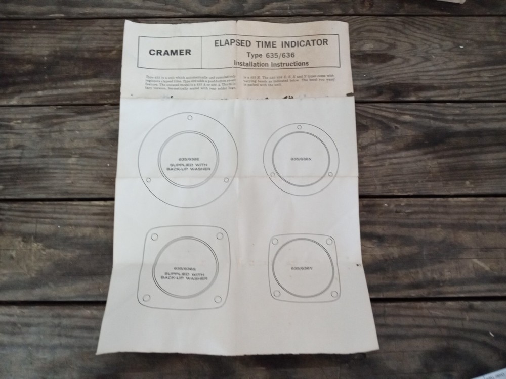 Cramer 635 Time Totalizer/Elapsed Time Indicator
