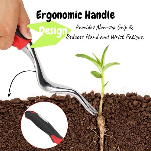 Heavy Duty Garden Weeder Tool Root Remover Weed Puller with Non-Slip Handle