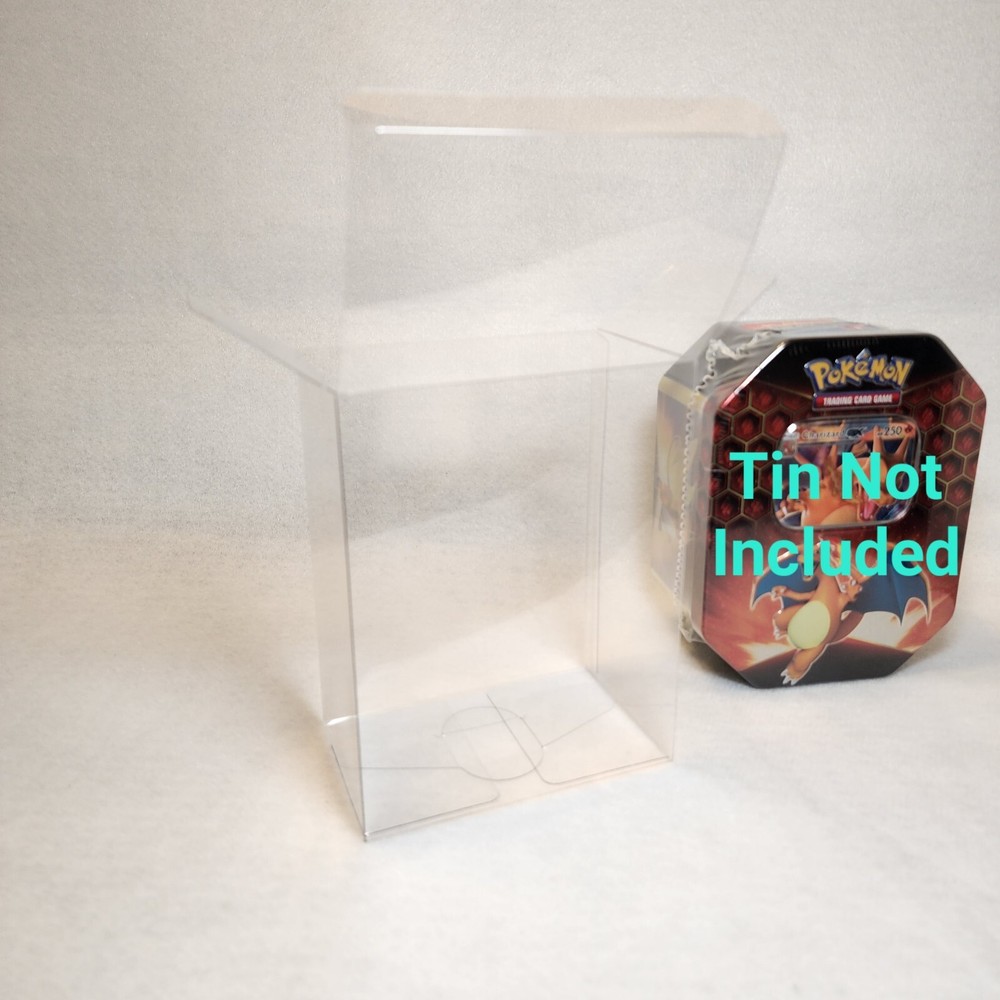 5x Pokemon Tin Protective Case -Plastic Protector Display - Fits Hidden Fates