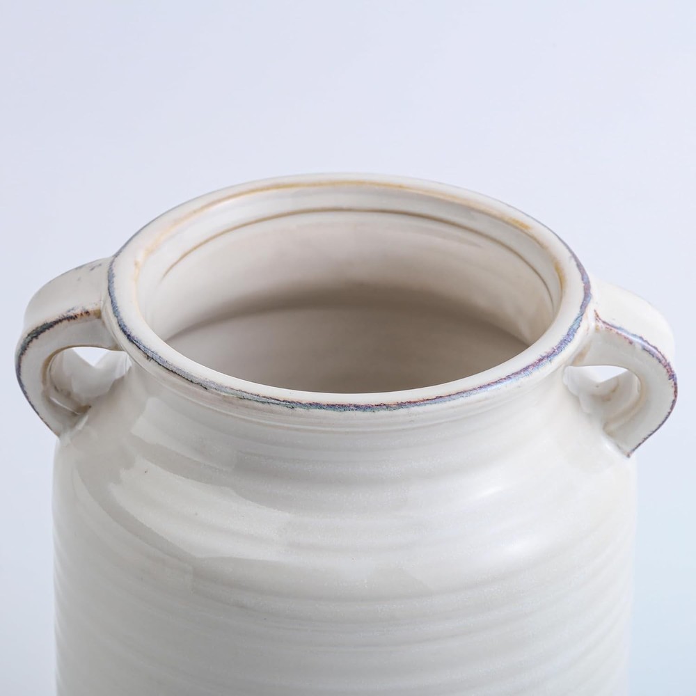 Ceramic Rustic Lost Color White Vase