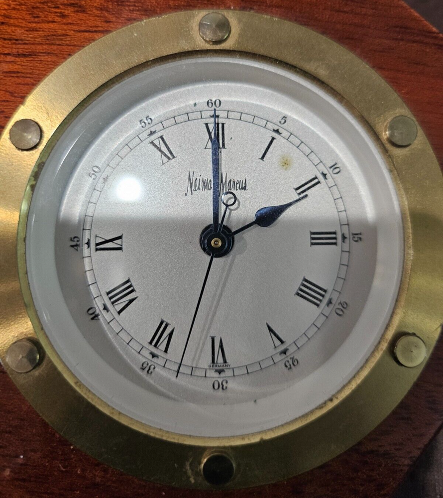 Neiman Marcus Desk Clock And Barometer AS-IS