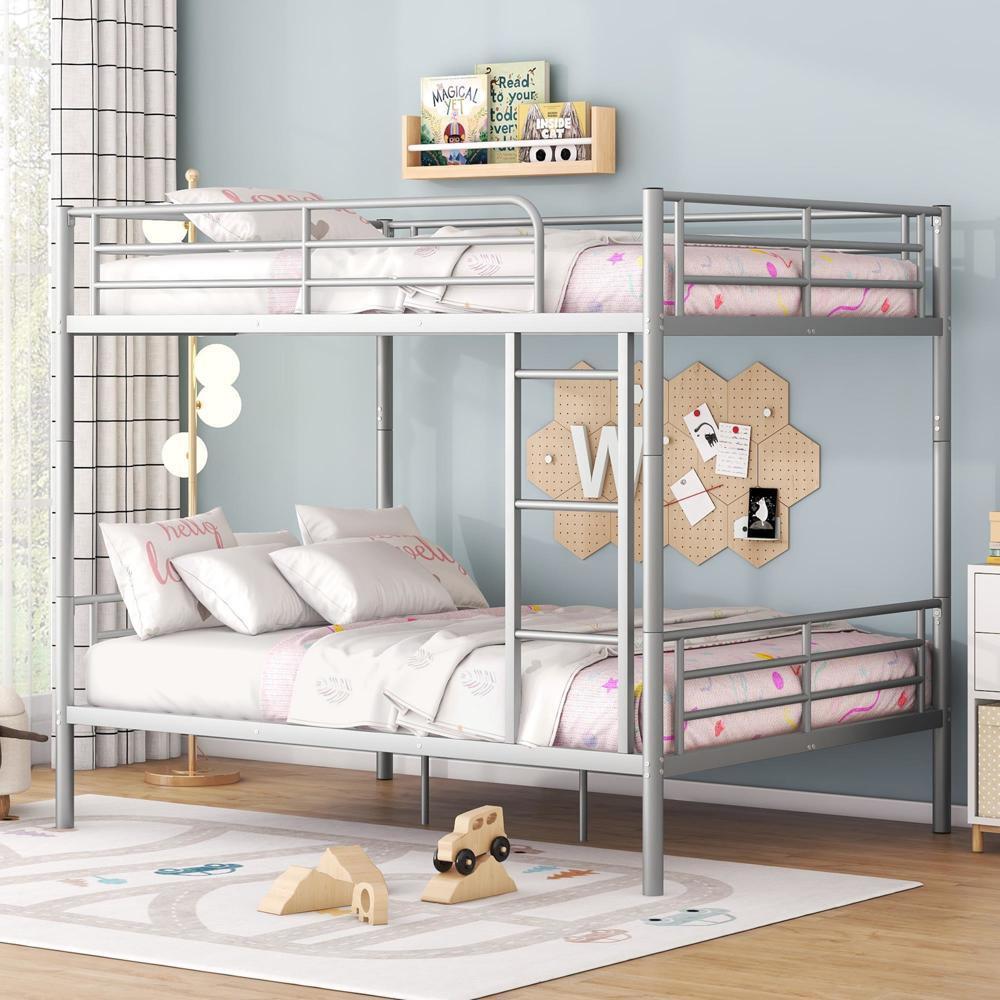 Full Over Full Metal Bunk Bed Sliver