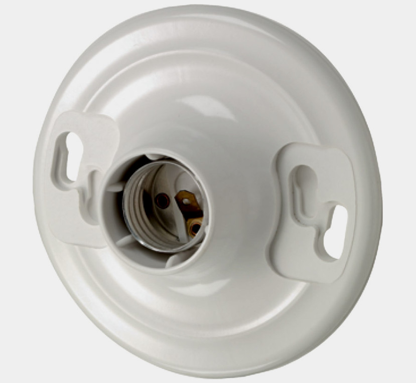LEVITON White Plastic Medium Base KEYLESS SOCKET 660 Watt 600V 08829-CW1
