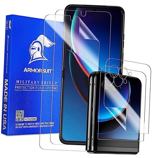 2+2 Pack Screen Protector for Motorola Razr Plus (Razr+ 2023) Case Friendly